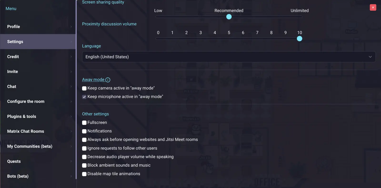 On the lower part of the image, there are two new options: block ambient sounds and music and disable map title animations.