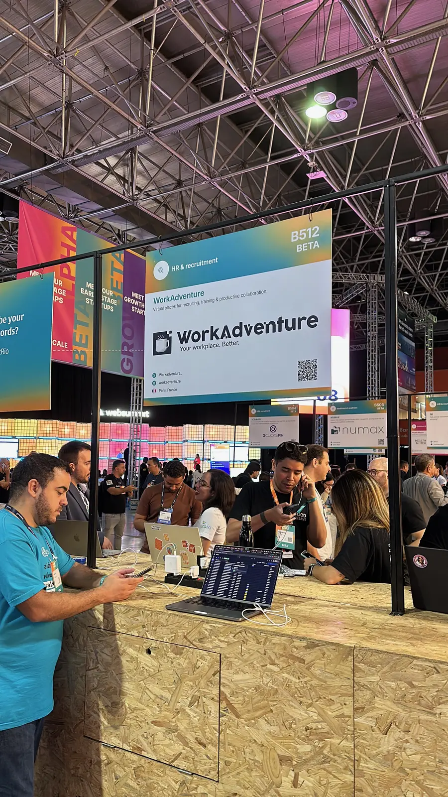 Stand of WorkAdventure in the web summit rio 2025 event
