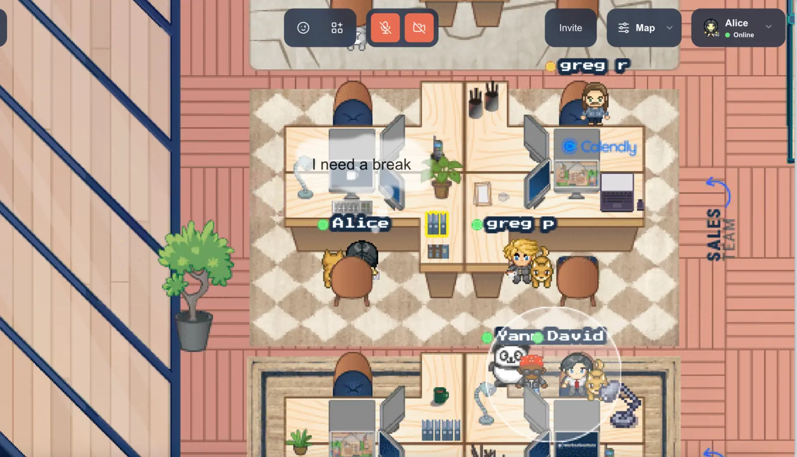 A bubble displays on top of your avatar to show what you think