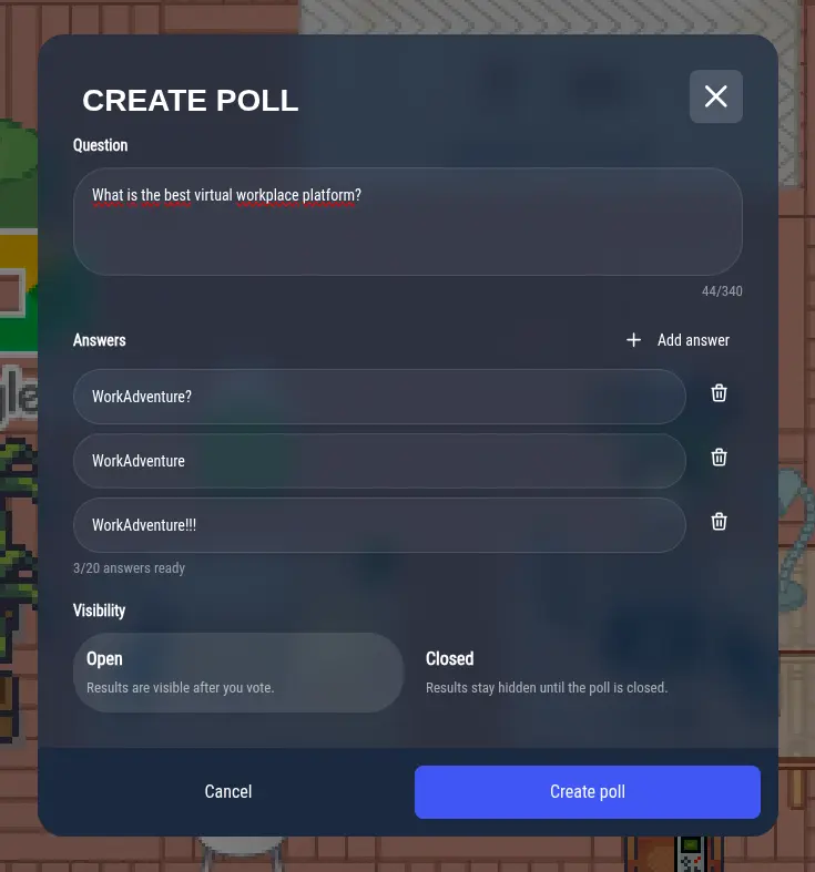 Create a poll