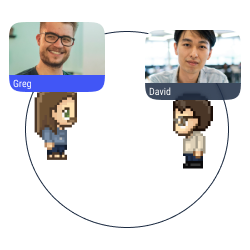 Approchez-vous pour discuter dans le monde virtuel
