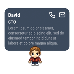 Business card display in Workadventure