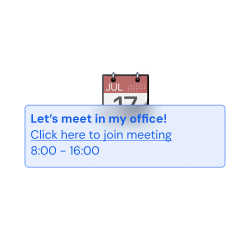 Invite user with calendar virtual office